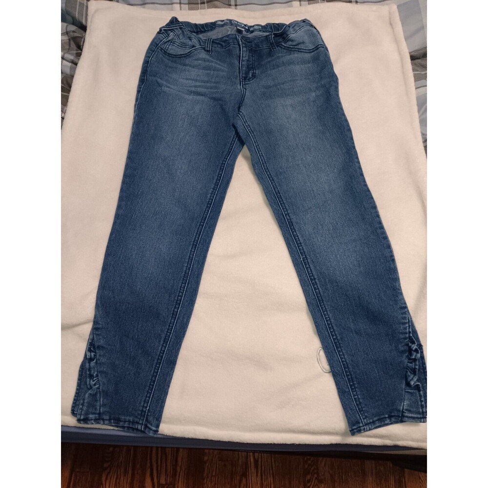 Cat & Jack Girls Super Skinny Super Stretch Jeans Size 16 Blue Elastic Waist